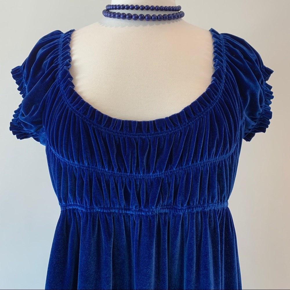 Free People blue velvet dress medium
